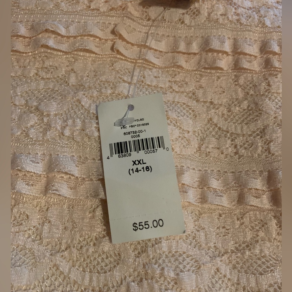 NWT kids Gap XXL 14-16 Blush pink lace dressy dress, with tiered ruffles lined - Picture 5 of 8